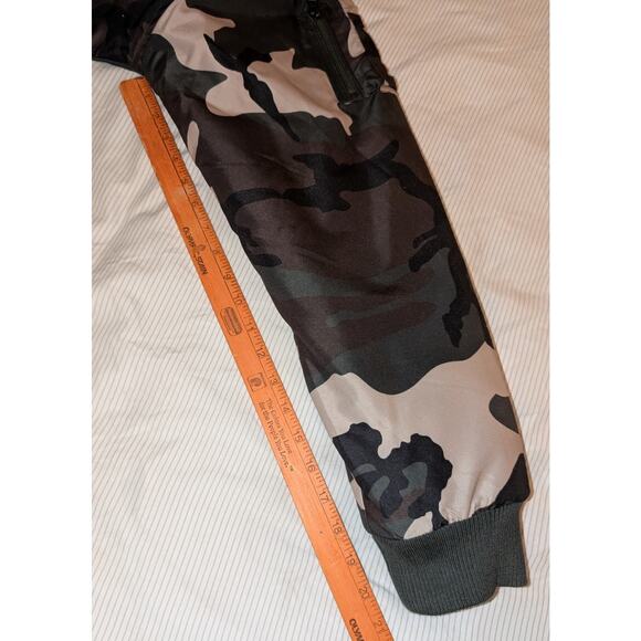 Ring of Fire Camo Fleece Hooded Bomber Jacket Size Large - Picture 6 of 7